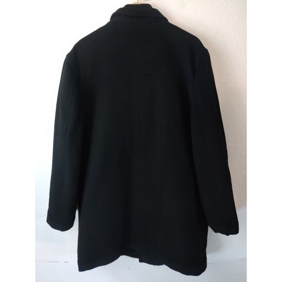 Kenneth Cole Reaction Black Wool & Cashmere Full Zip & Button Coat Size L - Picture 3 of 8
